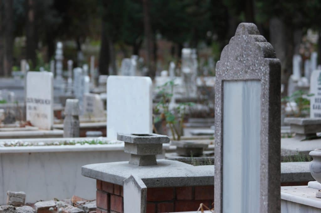 Headstone at Muslim cemetery. Turkey, Europe.